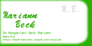 mariann beck business card